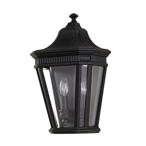 Outdoor IP44 2 Bulb Half Lantern Wall Light Black LED E14 60W Loops