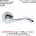 2x PAIR Scroll Shaped Handle on 50mm Round Rose Concealed Fix Polished Chrome Loops