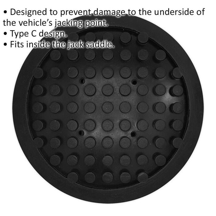 Safety Rubber Jack Pad - Type C Design - 122.7mm Circle - Fits Over Jack Saddle Loops