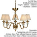 Diana Ceiling Pendant Chandelier Antique Brass & Beige Pleat Shade 5 Lamp Light Loops