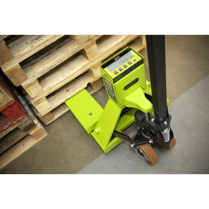 2500kg Heavy Duty Pallet Truck with Scales - 1185mm x 555mm Forks - LCD Display Loops
