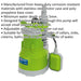 Submersible Water Pump - 100L/Min - Automatic Cut-Out - 250W Motor - 230V Supply Loops