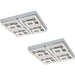 2 PACK Wall Flush Ceiling Light Chrome Shade Chrome Clear Plastic Crystal LED Loops