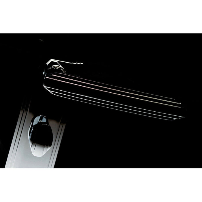 4x PAIR Line Detailed Handle on Bathroom Backplate 205 x 45mm Polished Chrome Loops