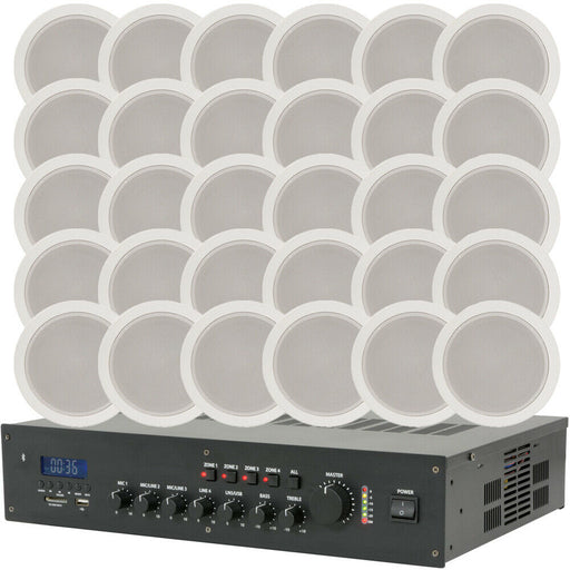 PRO Bluetooth 100V Amplifier & 30x Ceiling Speaker Kit Background Music System