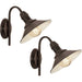 2 PACK LED Wall Light / Sconce Antique Brown & Beige Steel Shade 1x 60W E27 Loops
