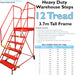 12 Tread HEAVY DUTY Mobile Warehouse Stairs Punched Steps 3.7m Safety Ladder Loops