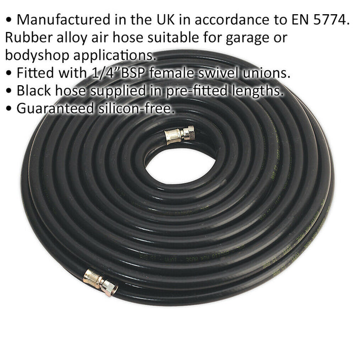 Heavy Duty Air Hose with 1/4 Inch BSP Unions - 30 Metre Length - 10mm Bore Loops