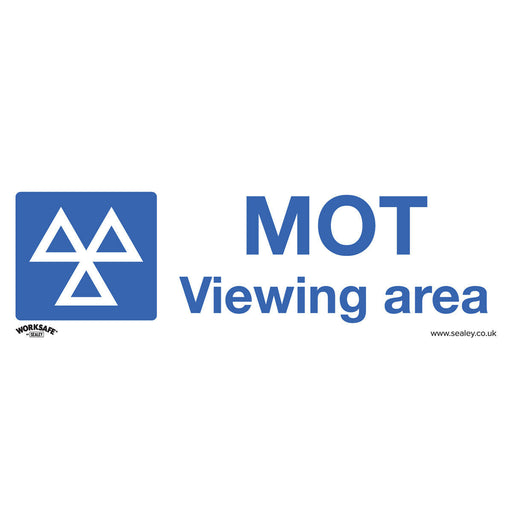 10x MOT VIEWING AREA Health & Safety Sign - Self Adhesive 300 x 100mm Sticker Loops