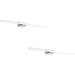 2 PACK Wall Light Colour IP44 Bathroom Chrome Shade White Plastic LED 21W Incl Loops