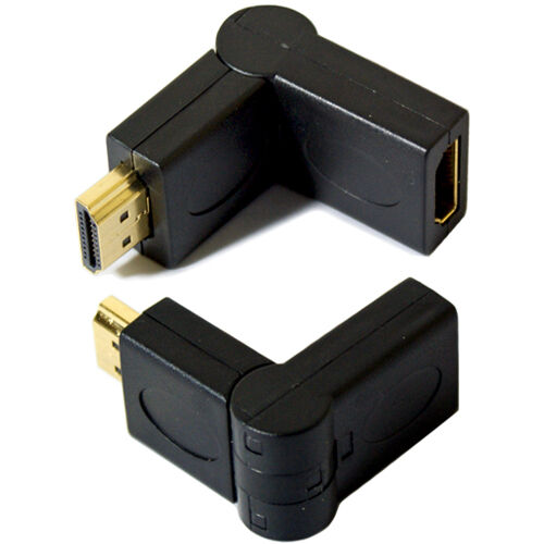 HDMI Adjustable Swivel Cable Adapter Right Angled 90 270 Degree Male & Female TV Loops