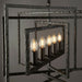 Multi Light Ceiling Pendant 5 Bulb Aged Steel Metal Frame Candelabra Lamp Holder Loops