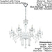 Chandelier Pendant Light Colour Chrome Shade White Glass Droplets Bulb E14 8x40W Loops