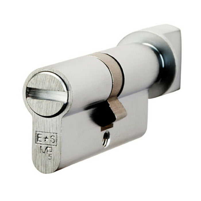 70mm Euro Bathroom Thumbturn Twist Lock 5 Pin Satin Chrome Internal Door Loops