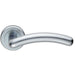 PAIR Arched Round Bar Handle on Concealed Fix Round Rose Satin Chrome Loops