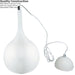 Hanging Ceiling Pendant Light 2x Matt White & Copper Kitchen Lamp Built in LED Loops