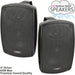 2x 4" 60W Black Outdoor Rated Speakers 8 OHM Weatherproof Wall Mounted HiFi