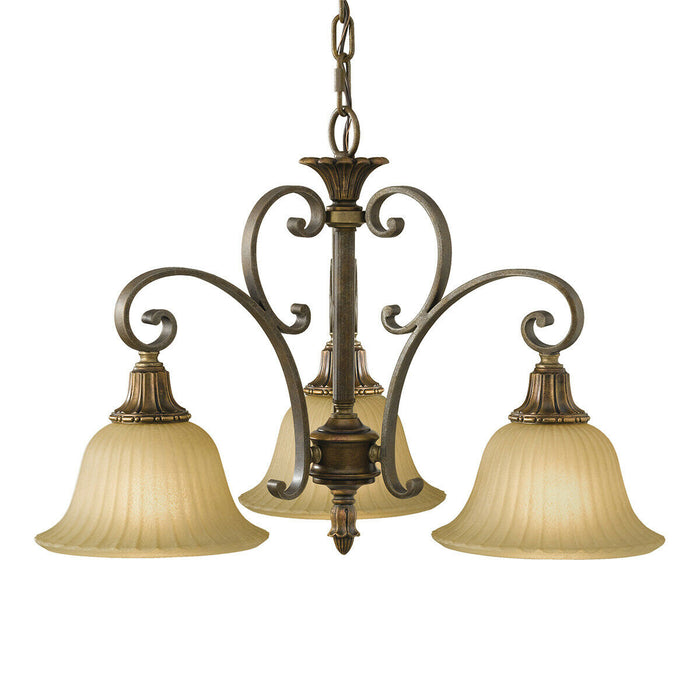 3 Bulb Chandelier LIght Firenze Gold British Bronze LED E27 60W Loops