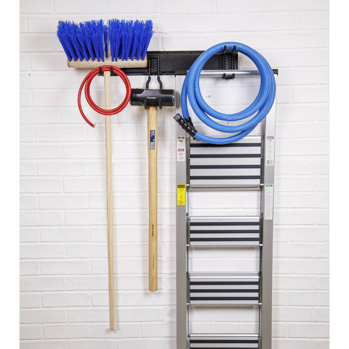 Multipurpose Wall Mounted Storage Hook Kit - Garage Ladder Garden Tools Bracket Loops