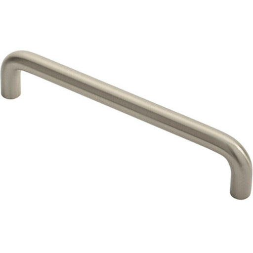 Round D Bar Cabinet Pull Handle 138 x 10mm 128mm Fixing Centres Satin Nickel Loops