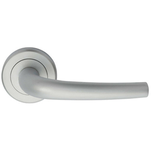 PAIR Curved Rounded Bar Handle Concealed Fix Round Rose Satin Chrome Loops