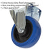 160mm Fixed Plate Castor Wheel - Heavy Duty Polymer & Elastic - 46mm Tread Loops