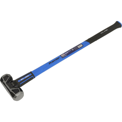 8lb Sledge Hammer - Fibreglass Handle - Rubber Grip - Drop Forged Carbon Steel Loops
