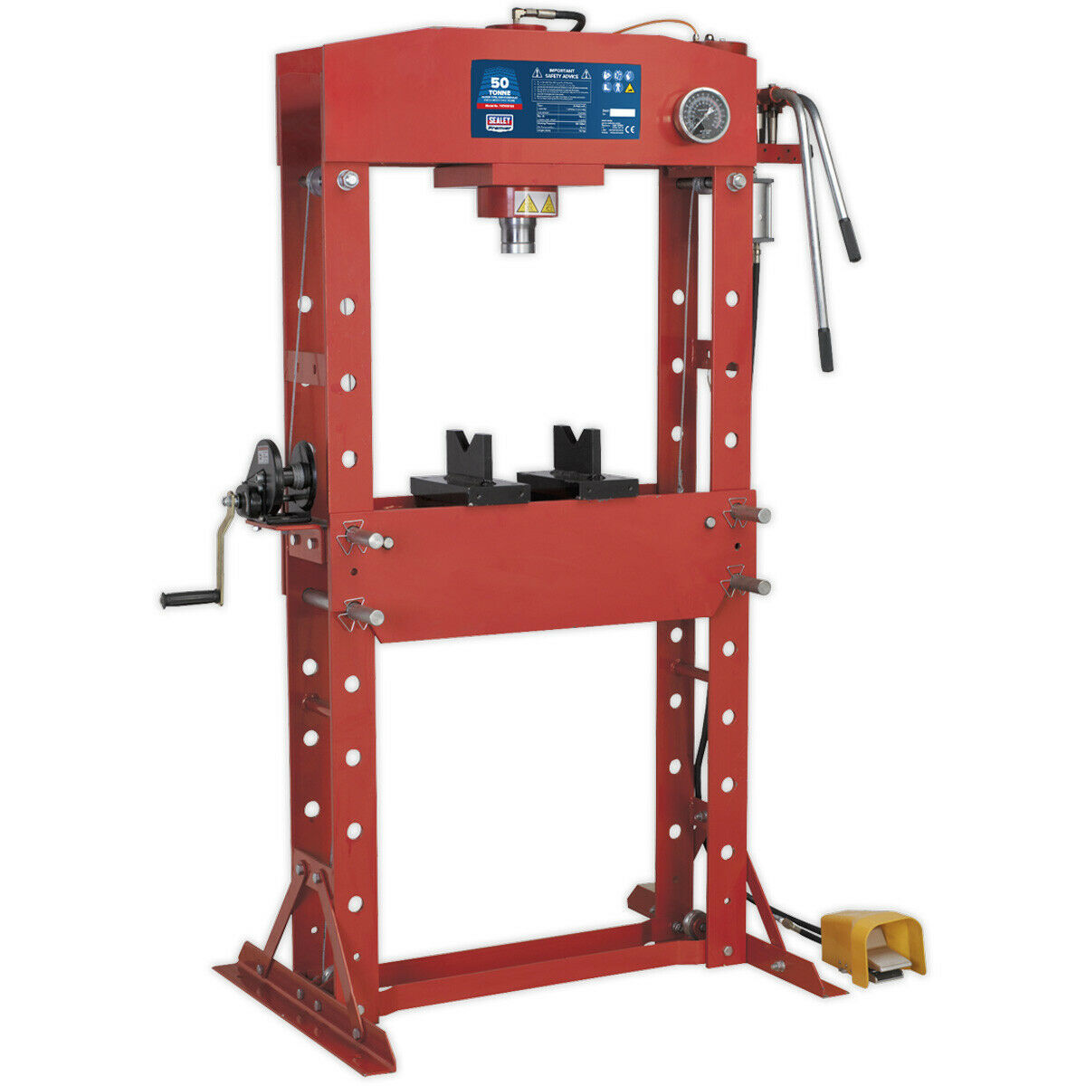 50 Tonne Floor Type Air Hydraulic Press - Sliding Ram Assembly - Foot ...