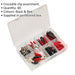 60 Piece Crocodile Clip Assortment - Black and Red - 7 Different Sizes Loops