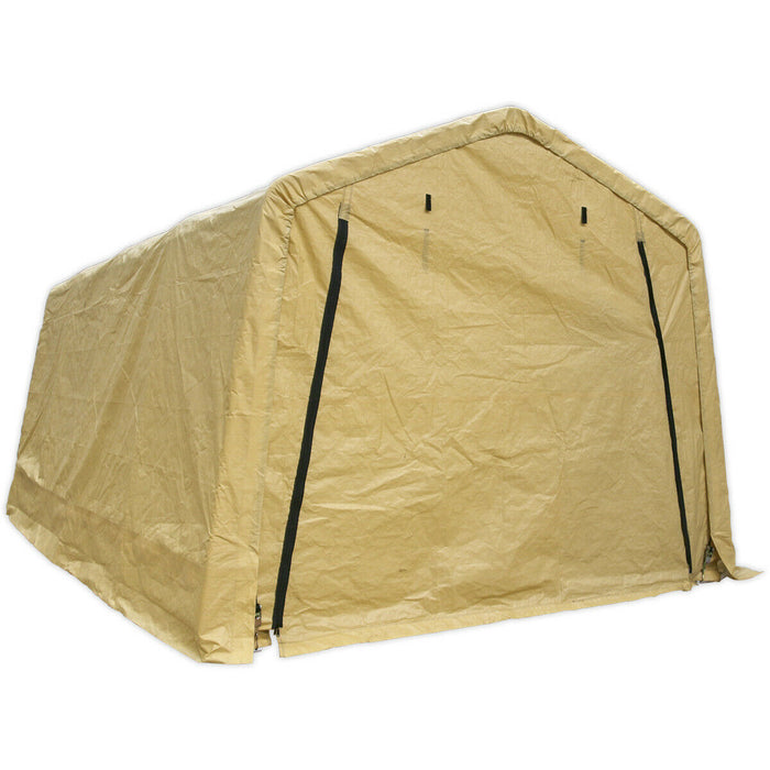 Car Port Shelter - 3m x 5.2m x 2.4m - Heavy Duty Tarpaulin - Double Zip Door Loops