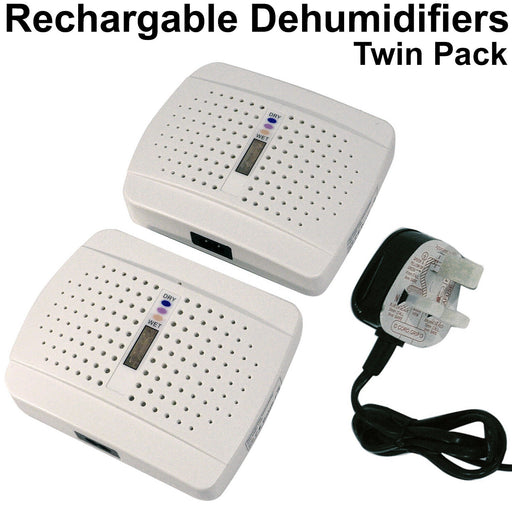 2x Rechargeable Moisture Absorb Dehumidifier Home Room Car Mould Damp Protector Loops