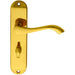 PAIR Curved Handle on Chamfered Bathroom Backplate 180 x 40mm Polished Brass Loops