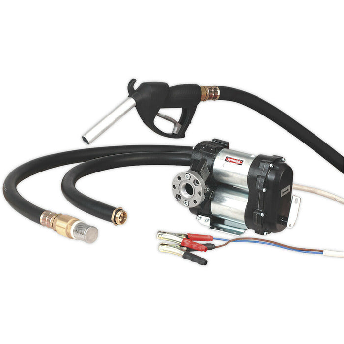 24V High Volume Diesel & Fluid Transfer Pump - High Flow Unit - Cast Iron Pump Loops