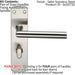 4x Mitred Lever on Bathroom Backplate Door Handle Thumbturn Lock Satin Steel Loops