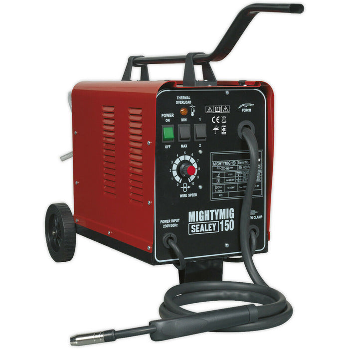150A Gas / No-Gas MIG Welder - 1.8m Earth Cable - Non-Live Torch - 230V Supply Loops