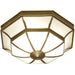 Luxury Flush Ceiling Light Antique Brass & Frosted Glass Traditional Feature Loops