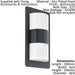 2 PACK IP44 Outdoor Wall Light Anthracite Zinc Plated Steel 2x 10W E27 Loops