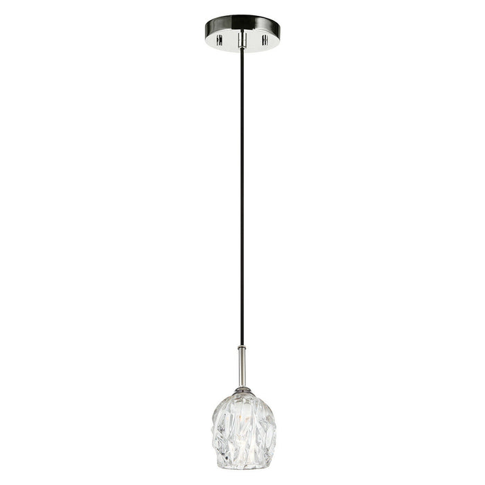 1 Bulb Ceiling Pendant Light Fitting Highly Polished Nickel LED G9 3.5W Loops