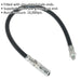 450mm Flexible Rubber Delivery Hose - 1/8" BSP - 4-Jaw Connector - Zinc Plated Loops