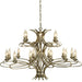 Eaves Hanging Ceiling Pendant Chandelier 18 Lamp Brushed Brass Curved Arm Light Loops