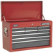 600 x 260 x 380mm RED 9 Drawer Topchest Tool Chest Storage Unit - High Gloss Loops