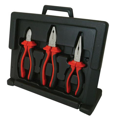 3 Piece VDE Pliers Set Long Nose Side Cutting & Combination Loops
