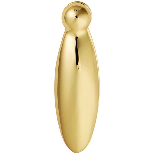 Pear Drop Shaped Lock Profile Escutcheon 60 x 18mm Polished Brass Lock Cover Loops