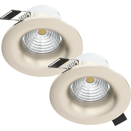 2 PACK Wall / Ceiling Flush Fixed Downlight Satin Nickel Spotlight 6W LED Loops
