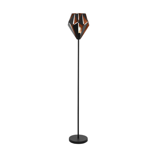 Floor Lamp Standing Light Black & Copper Shade 1 x 60W E27 Bulb Standard Loops