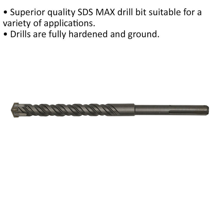 26 x 340mm SDS Max Drill Bit - Fully Hardened & Ground - Masonry Drilling Loops