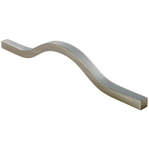 Curved Square Bar Pull Handle 240 x 12mm 160mm Fixing Centres Satin Nickel Loops