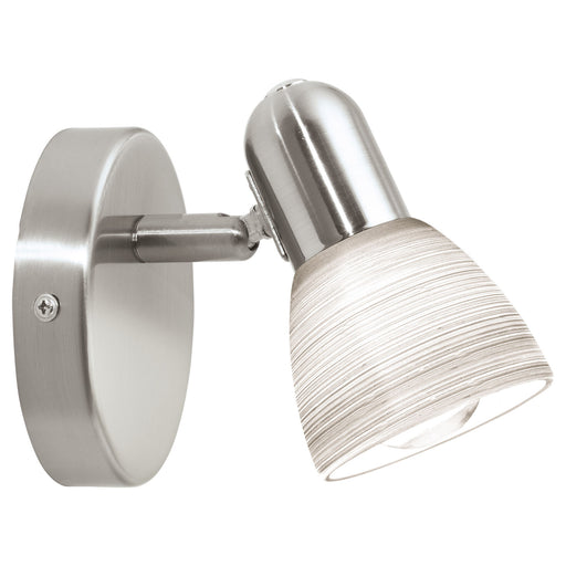 Wall Light Colour Satin Nickel Shade White Glass Wiping Technique Bulb E14 1x25W Loops