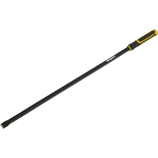 900mm Heavy Duty Straight Pry Bar with Hammer Caps - Hardened Steel - Soft Grip Loops