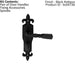 PAIR Forged Twisted Ornate Lever on Bathroom Backplate 226 x 50mm Black Antique Loops